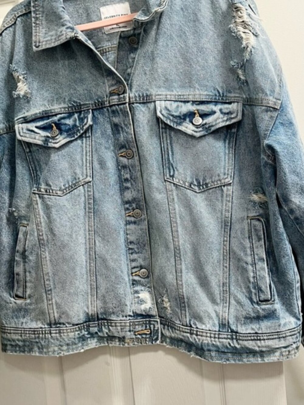 Celebrity Pink Light Blue Denim Jacket